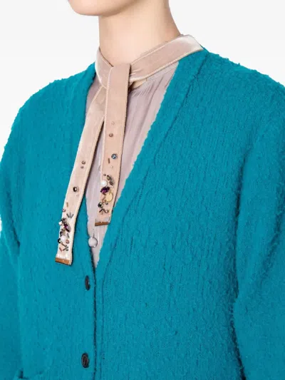 Kolor Patch-pockets Cardigan In Blue