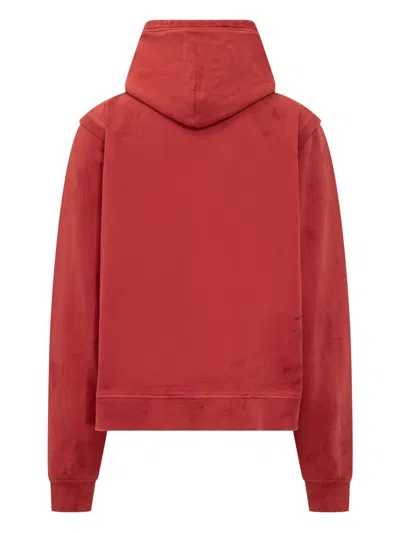 Dsquared2 Red Hoodie With Logo Print In Red