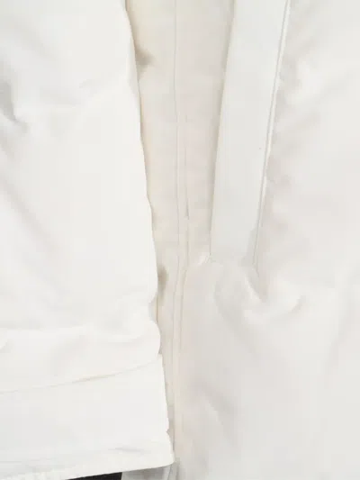 Canada Goose Quilted Down Coat With Hood And Snap-button Closure In White