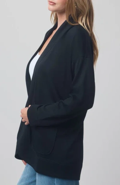 Splendid X @cellajaneblog Interlock Open Front Cardigan In Black