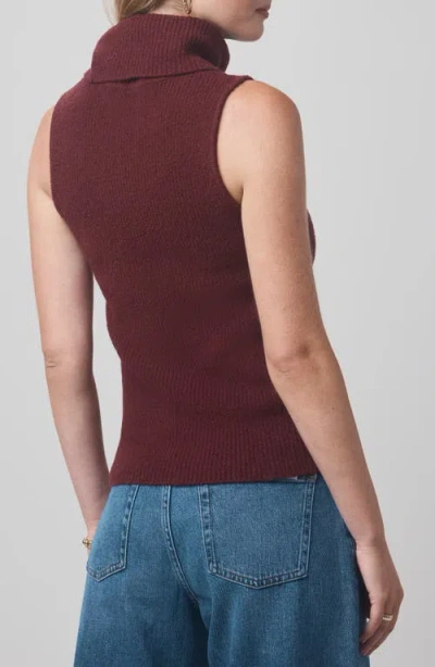 Splendid X @cellajaneblog Sleeveless Turtleneck Sweater In Burgundy