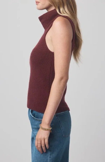 Splendid X @cellajaneblog Sleeveless Turtleneck Sweater In Burgundy