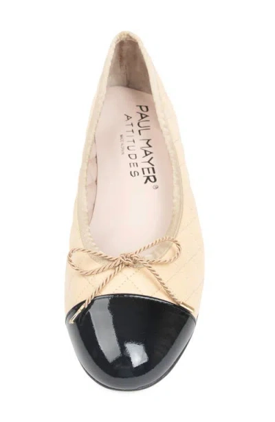 Paul Mayer Best Cap Toe Quilted Ballet Flat In Nude
