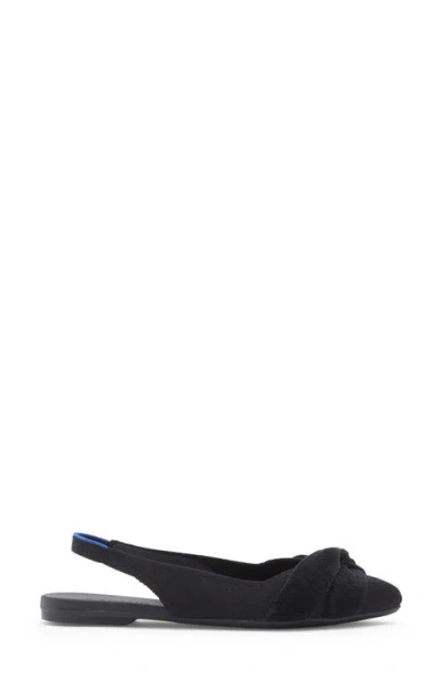 Rothys The Almond Slingback In Black/neutral In Black