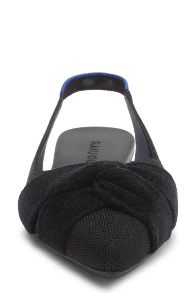 Rothys The Almond Slingback In Black/neutral In Black