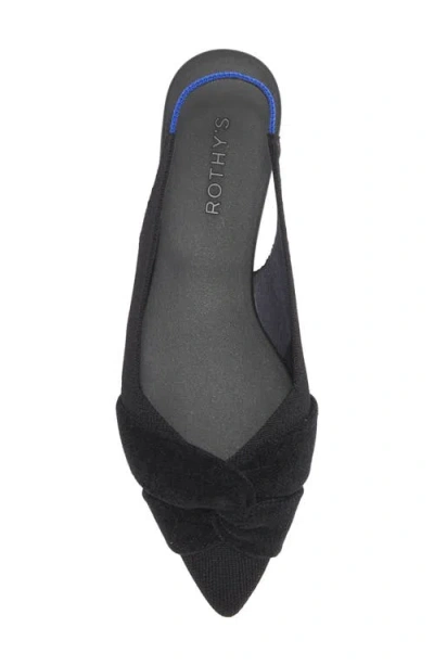 Rothys The Almond Slingback In Black/neutral In Black