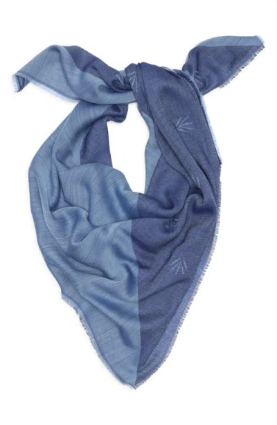 Rag & Bone Geo Dagger Wool Blend Square Scarf In Blue