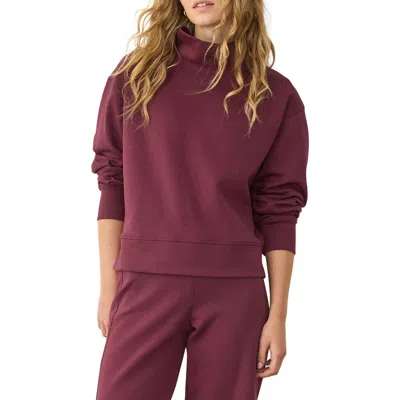 Marine Layer Nova Mock Neck Sweatshirt In Red