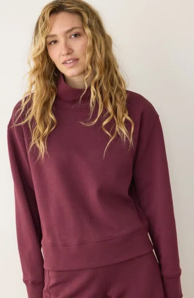 Marine Layer Nova Mock Neck Sweatshirt In Red