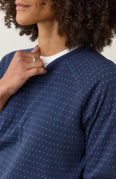 Marine Layer Juno Stripe & Dot Reversible Double Knit Top In Blue