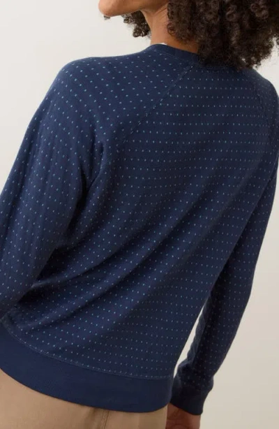 Marine Layer Juno Stripe & Dot Reversible Double Knit Top In Blue