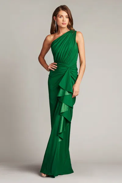 Tadashi Shoji 3i489l Ruffle Formal Long Prom Dress In Green