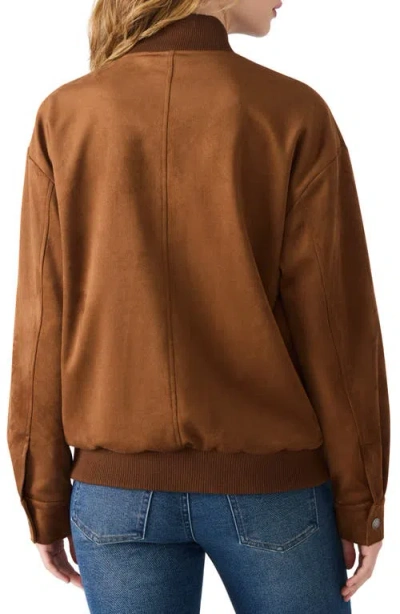 Steve Madden Dean Faux Suede Bomber Jacket In Brown