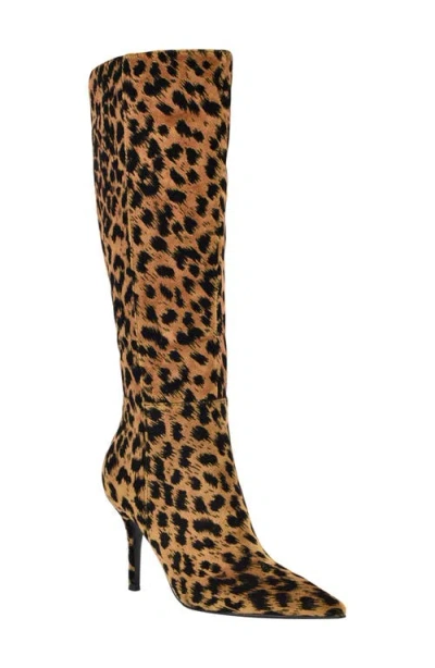 Guess Gressa Knee High Pointed Toe Boot In Brown