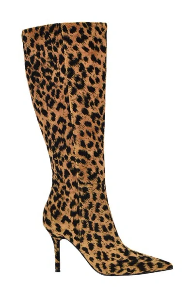 Guess Gressa Knee High Pointed Toe Boot In Brown
