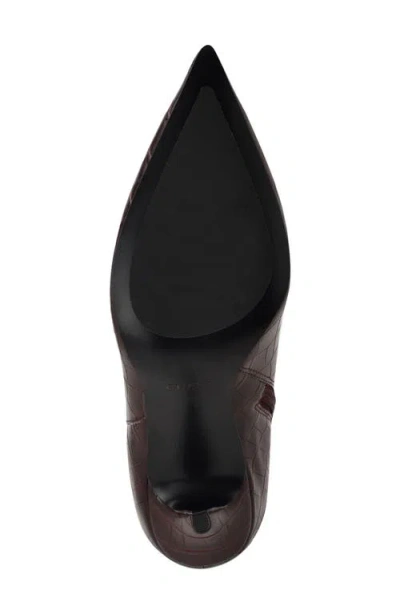 Guess Gressa Croc Embossed Knee High Boot In Red