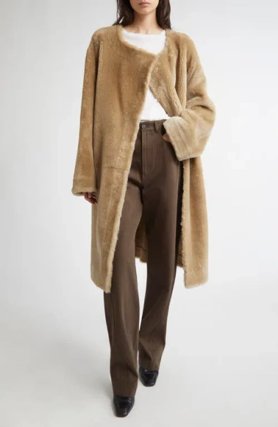 Totême Toteme Main Shearling Coat In Brown