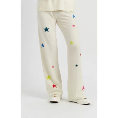 Chinti & Parker Wool Cashmere Star Wide-leg Track Pants In Neutral