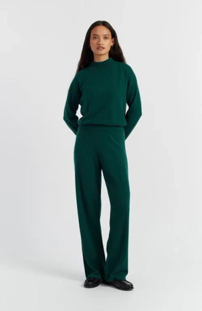 Chinti & Parker Emerald Wool-cashmere Wide-leg Track Pants In Green