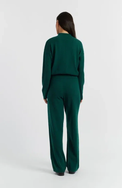 Chinti & Parker Emerald Wool-cashmere Wide-leg Track Pants In Green