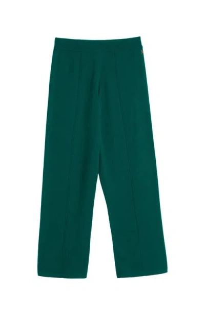 Chinti & Parker Emerald Wool-cashmere Wide-leg Track Pants In Green