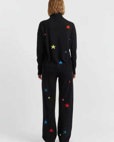Chinti & Parker Wool Cashmere Star Wide-leg Track Pants In Multi