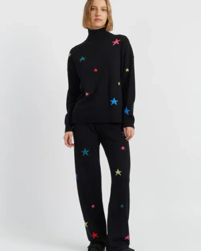 Chinti & Parker Wool Cashmere Star Wide-leg Track Pants In Multi