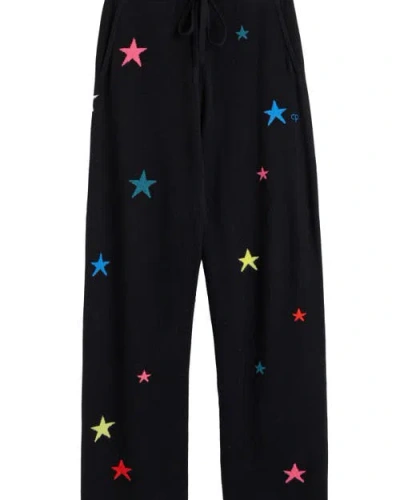 Chinti & Parker Wool Cashmere Star Wide-leg Track Pants In Multi