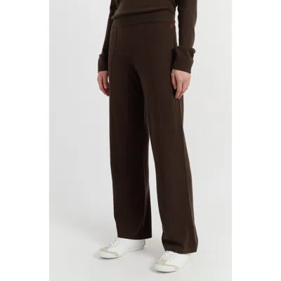 Chinti & Parker Wool & Cashmere Wide Leg Track Pant In Brown