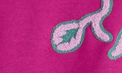 Scotch & Soda Kids' Embroidered Cotton Blend Graphic Sweatshirt In Red