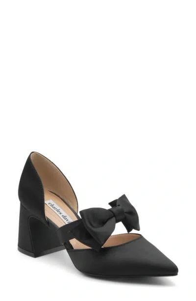 Charles David Andre Womens Pointed Closed Toe Block Heel Pumps In Black