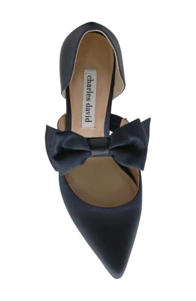 Charles David Andre Womens Pointed Closed Toe Block Heel Pumps In Blue