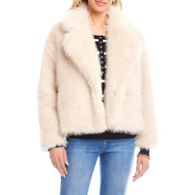 Karen Kane Faux Fur Crop Jacket In Neutral