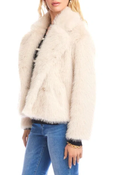 Karen Kane Faux Fur Crop Jacket In Neutral