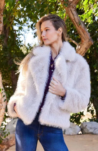 Karen Kane Faux Fur Crop Jacket In Neutral