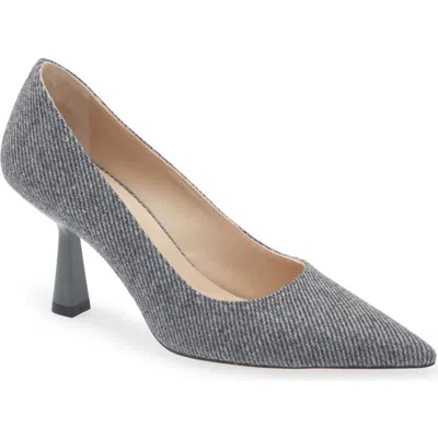 Stuart Weitzman Stuart Susculpt 75 Pointed Toe Pump In Gray