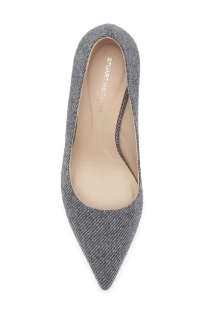 Stuart Weitzman Stuart Susculpt 75 Pointed Toe Pump In Gray