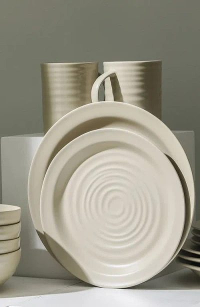 Stone Lain Orbit Stoneware 4-piece Dinner Plate Set In Neutral