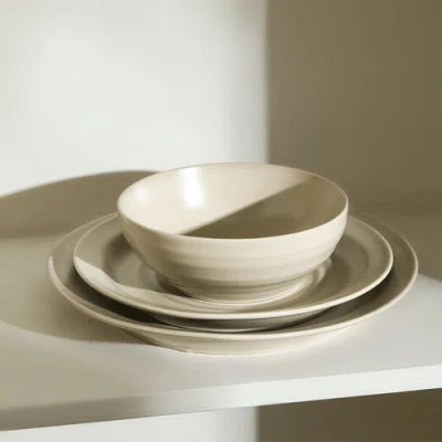 Stone Lain Orbit Stoneware 4-piece Dinner Plate Set In Neutral