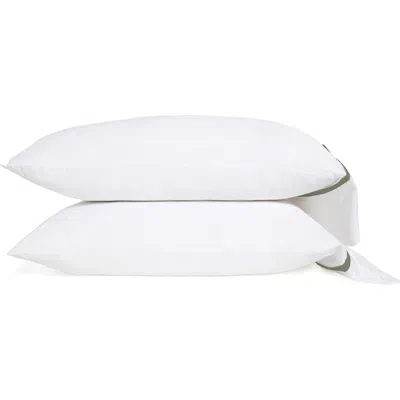 Pom Pom At Home Langston Set Of 2 Sateen Pillowcases In White