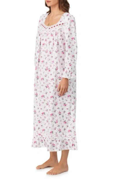 Eileen West Long Sleeve Cotton Flannel Waltz Nightgown In Multi
