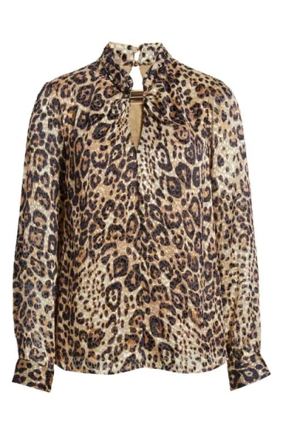 Elie Tahari The Minnie Leopard Print Top In Multi