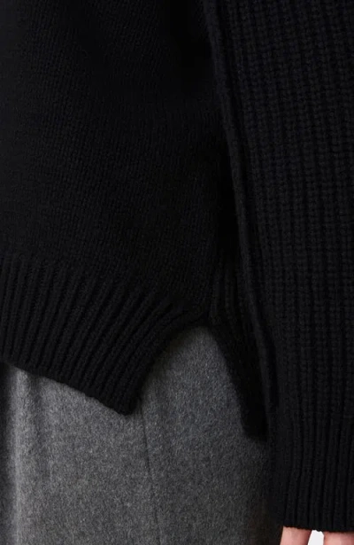 Another Tomorrow Oversized Luxe Crewneck In Black