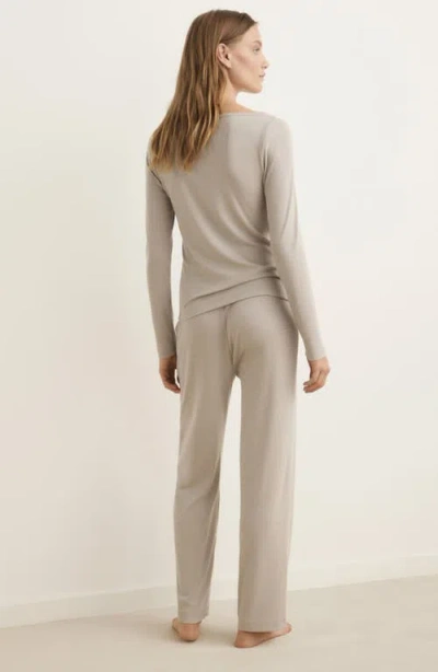 Mango Rib Pajama Pants In Neutral