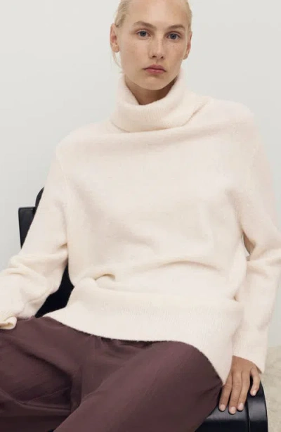 Mango Turtleneck Sweater In White