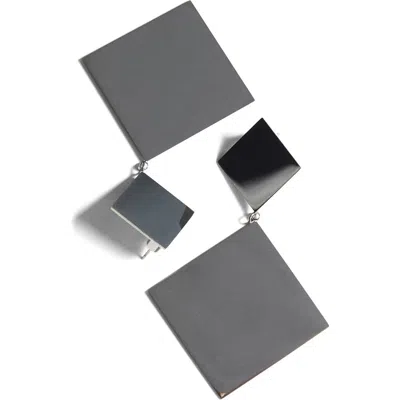 Mango Geometric Drop Earrings In Gray