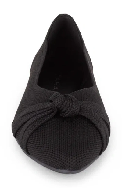 Tahari Catalina Pointed Toe Knit Flat In Black