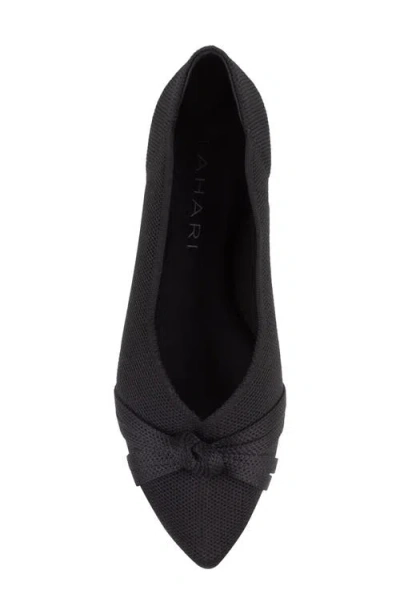 Tahari Catalina Pointed Toe Knit Flat In Black