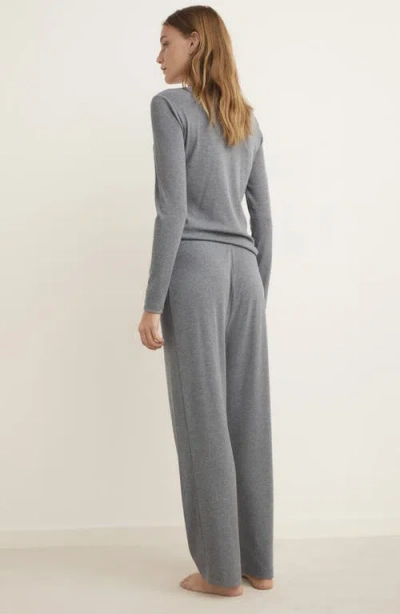 Mango Rib Pajama Pants In Gray