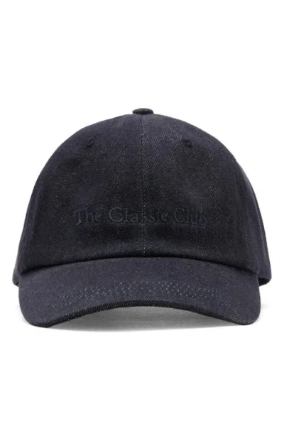 Mango Cotton Cap With Embroidered Slogan Dark Blue In Blue